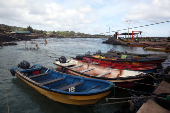 Caleta de pescadores Hanga Roa Otai en la Isla de Pascua
