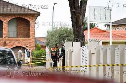 Scenes outside Christ The Good Shepherd Church after a knife attack took place during a service on Monday night in Sydney