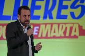 O deputado federal Guilherme Boulos em ato de sua pr-campanha  Prefeitura de SP