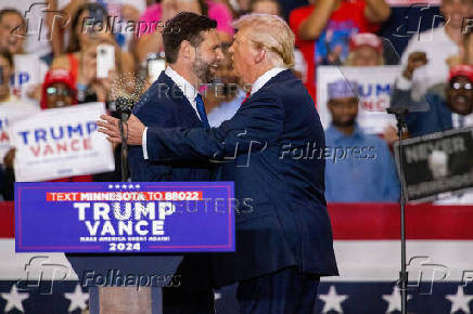 Republican presidential nominee Trump and U.S. Senator Vance hold a rally in Minnesota