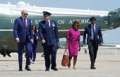 U.S. President Joe Biden boards Air Force One as he departs Washington