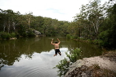 People cool off at Lake Parramatta, near Sydney