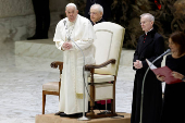 Pope Francis holds the weekly general audience