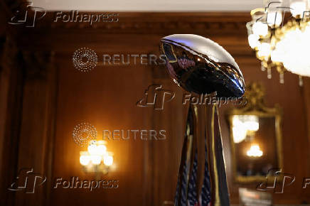 Super Bowl trophy stands at U.S. Capitol