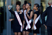 HBCU (Historically Black College and University) students march to the polls during early voting in North Carolina