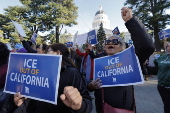 Protesters rally against proposed mass deportations at the California State Capitol