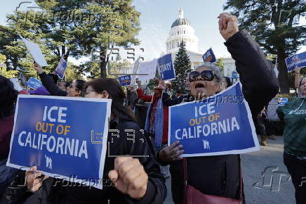 Protesters rally against proposed mass deportations at the California State Capitol