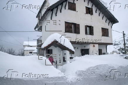 Heavy snow hits Abruzzo region, central Italy