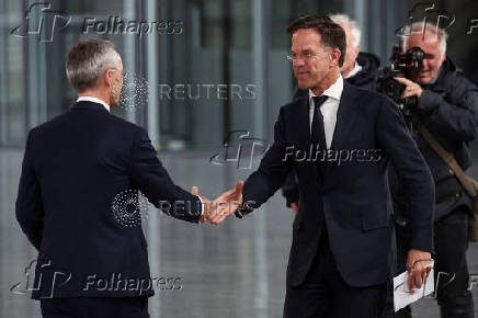 Dutch Prime Minister Mark Rutte and NATO Secretary-General Jens Stoltenberg meet in Brussels