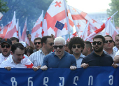 A pro-government rally in support of a bill on 