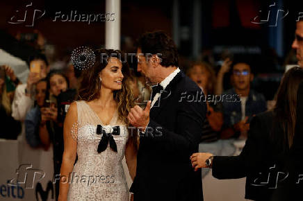 Spanish actor Javier Bardem receives a Donostia Award for lifetime achievement at the San Sebastian Film Festival