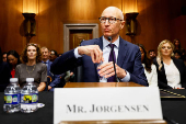 Novo Nordisk CEO Lars Jorgensen testifies in U.S. Senate hearing on high cost of weight loss drugs, in Washington