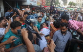 Protest against Awami League party on Noor Hossain Day in Bangladesh