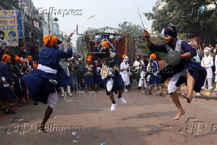 Sikh Religious procession to mark major Sikh festival Gurupurab