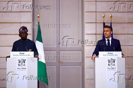 French President Macron meets Nigerian President Bola Tinubu in Paris