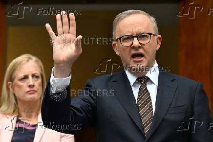 Australian Prime Minister Anthony Albanese speaks to the media during a press conference at Parliament House in Canberra