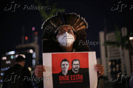 Ato viglia pelo o desaparecimento Bruno Pereira e do jornalista Dom Phillips