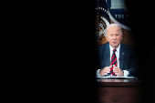 U.S. President Joe Biden receives a briefing on preparations for Hurrican Milton at the White House