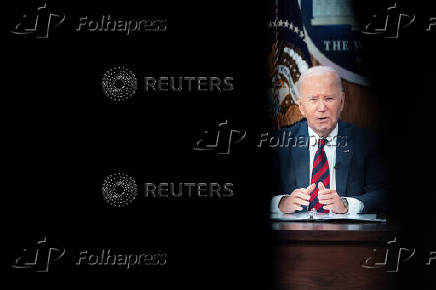 U.S. President Joe Biden receives a briefing on preparations for Hurrican Milton at the White House