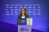 La vicepresidenta ejecutiva de la Comisin Europea para una Transicin Limpia, Teresa Ribera, asiste al Foro Nueva Economa en Bruselas