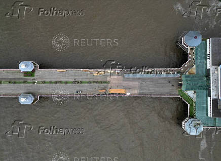 A drone view of North Pier in Blackpool