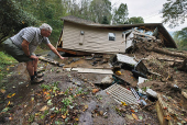 Aftermath of Tropical Storm Helene in Boone, North Carolina