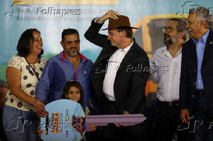 Bolsonaro em Goinia com Weintraub e o governador Ronaldo Caiado (DEM)