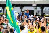 Bolsonaro  recebido em Florianpolis pelo governador Jorginho Melo