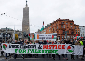 Demonstration in support of Palestinians in Gaza, in Dublin