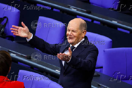 Germany's Scholz addresses parliament in Berlin