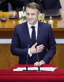 France's President Macron visits Chilean Congress in Valparaiso