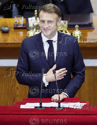 France's President Macron visits Chilean Congress in Valparaiso