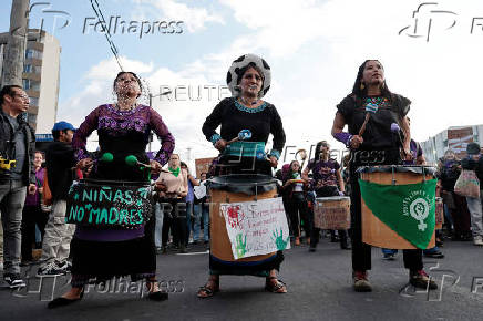 Protest to mark the International Day for the Elimination of Violence Against Women, in Quito