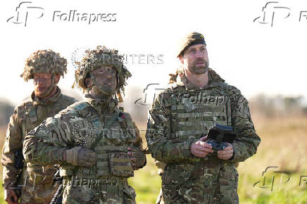 Britain's Prince William visits Welsh Guards at Salisbury Plain