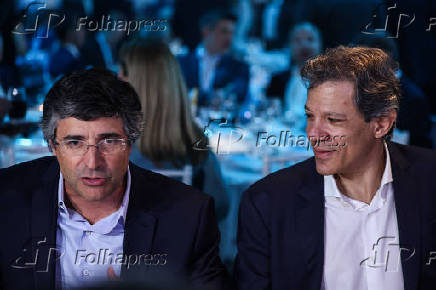 Haddad e Andre Esteves no almoo oferecido pela Febraban em SP