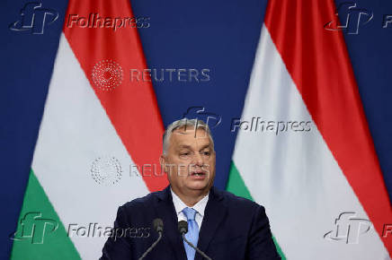 Hungarian Prime Minister Viktor Orban holds an international press conference in Budapest