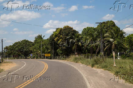 Vista da rodovia federal BR-420 na regio do municpio de Cachoeira