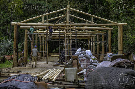 Construo de um galpo com pontaletes de eucalipto