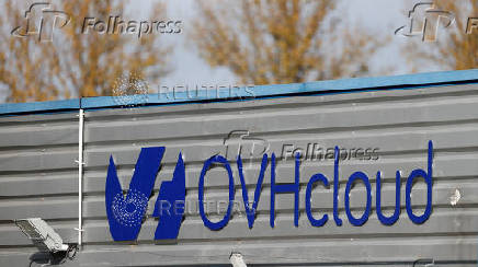 FILE PHOTO: The logo of French cloud computing company OVHcloud is seen on a data-center building in Strasbourg