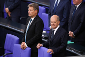 German Chancellor Scholz delivers a government declaration in parliament, in Berlin