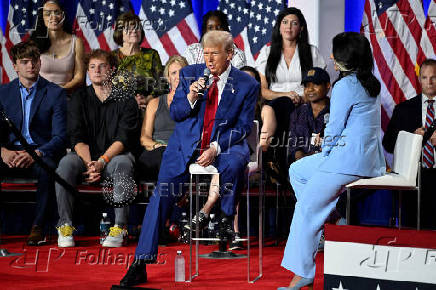 Republican presidential nominee and former U.S. President Trump holds a town hall event in La Crosse