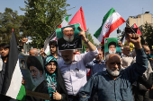 Demonstrators rally against Israel's strikes on Gaza and Lebanon in Tehran