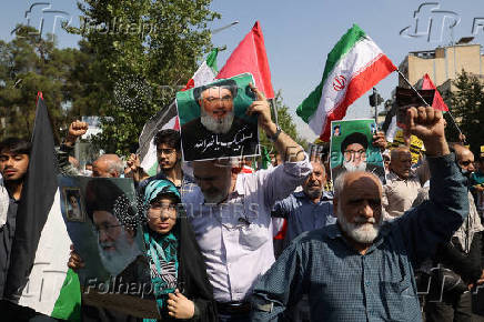 Demonstrators rally against Israel's strikes on Gaza and Lebanon in Tehran