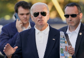 U.S. President Joe Biden leaves after church service in Rehoboth Beach, Delaware