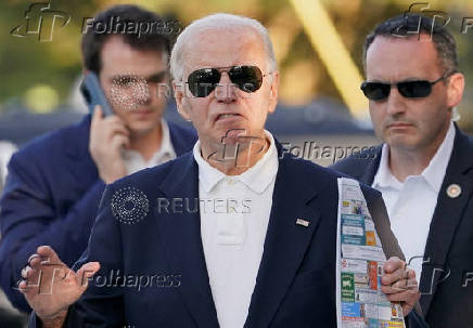 U.S. President Joe Biden leaves after church service in Rehoboth Beach, Delaware