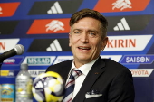 Japan's new women's national soccer team coach Nils Nielsen press conference in Tokyo