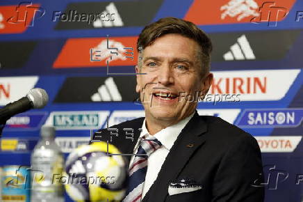 Japan's new women's national soccer team coach Nils Nielsen press conference in Tokyo