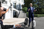 U.S. President Biden departs the White House in Washington