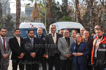 German Minister of Economic Cooperation and Development Svenja Schulze visits al-Mujtahid Hospital in Damascus