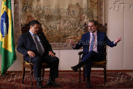 Presidente do Senado, Davi Alcolumbre, durante reunio com presidente do STF, ministro Toffoli